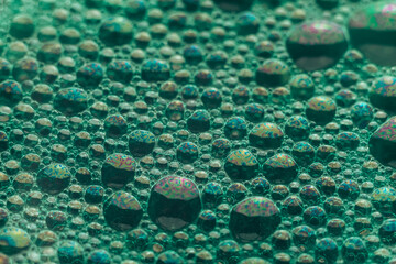 Aufkleber - Beautiful abstract green bubbles background pattern for design. Liquid fluid texture for background, banner.