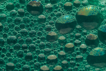 Aufkleber - Beautiful abstract green bubbles background pattern for design. Liquid fluid texture for background, banner.