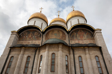 Cathedral Square, Moscow, Russia, It surround with great cathedrals as they have for many centuries, the domes of these legendary churches shine with gold