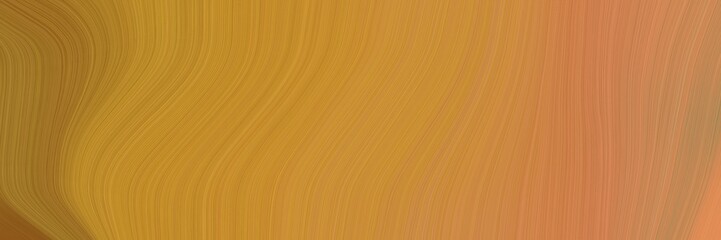 Aufkleber - abstract modern banner with peru, brown and dark golden rod colors. fluid curved lines with dynamic flowing waves and curves for poster or canvas