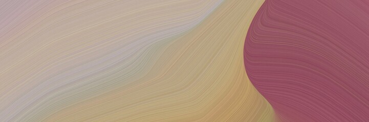 Aufkleber - abstract decorative horizontal banner with rosy brown, pastel brown and dark gray colors. fluid curved flowing waves and curves for poster or canvas