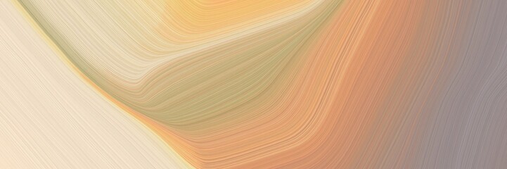 Aufkleber - abstract surreal horizontal banner with tan, rosy brown and bisque colors. fluid curved flowing waves and curves for poster or canvas