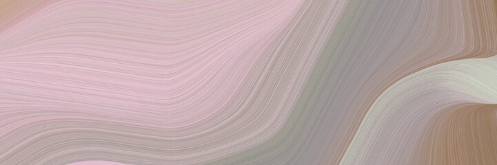 Leinwandbilder - abstract modern banner with dark gray, thistle and pastel brown colors. fluid curved flowing waves and curves for poster or canvas