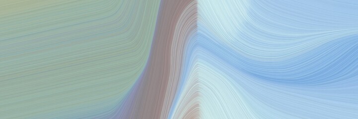 Aufkleber - abstract moving designed horizontal header with pastel blue, dark gray and light blue colors. fluid curved flowing waves and curves for poster or canvas
