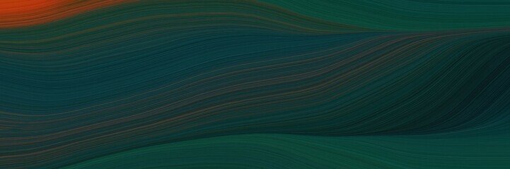 Poster - abstract decorative designed horizontal banner with very dark blue, old mauve and saddle brown colors. fluid curved lines with dynamic flowing waves and curves for poster or canvas