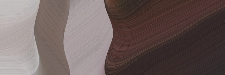 Poster - abstract dynamic designed horizontal header with dark gray, very dark violet and old lavender colors. fluid curved lines with dynamic flowing waves and curves for poster or canvas