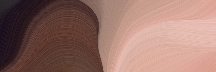 Poster - abstract decorative header design with tan, old mauve and very dark pink colors. fluid curved lines with dynamic flowing waves and curves for poster or canvas