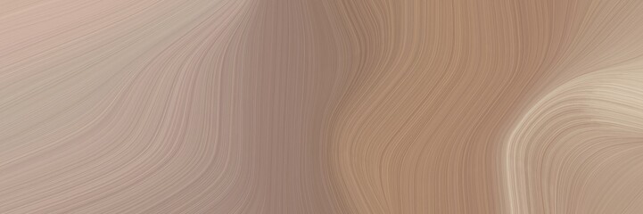 abstract flowing horizontal banner with rosy brown, tan and pastel brown colors. fluid curved lines with dynamic flowing waves and curves for poster or canvas
