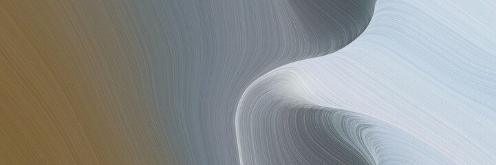 Aufkleber - abstract dynamic designed horizontal banner with dim gray, light gray and dark gray colors. fluid curved flowing waves and curves for poster or canvas