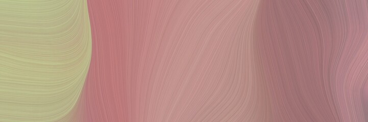 Fototapete - abstract modern designed horizontal banner with rosy brown, tan and old lavender colors. fluid curved flowing waves and curves for poster or canvas