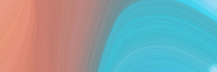 Fototapete - abstract dynamic header with medium turquoise, dark salmon and rosy brown colors. fluid curved lines with dynamic flowing waves and curves for poster or canvas