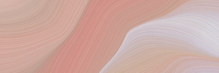 Fototapete - abstract colorful horizontal banner with tan, light gray and silver colors. fluid curved flowing waves and curves for poster or canvas