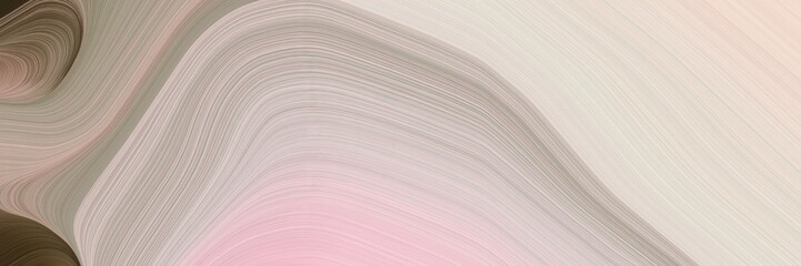 Fototapete - abstract flowing designed horizontal banner with pastel gray, old mauve and gray gray colors. fluid curved lines with dynamic flowing waves and curves for poster or canvas