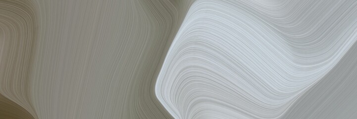 Fototapete - abstract artistic designed horizontal header with dark gray, light slate gray and light gray colors. fluid curved flowing waves and curves for poster or canvas