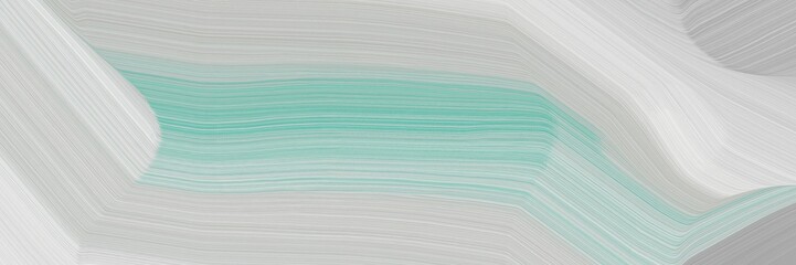Leinwandbilder - abstract decorative banner with pastel gray, medium aqua marine and white smoke colors. fluid curved flowing waves and curves for poster or canvas