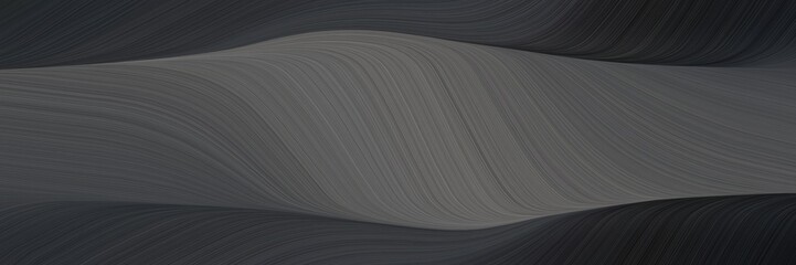 Aufkleber - abstract modern designed horizontal header with dark slate gray, dim gray and very dark green colors. fluid curved flowing waves and curves for poster or canvas