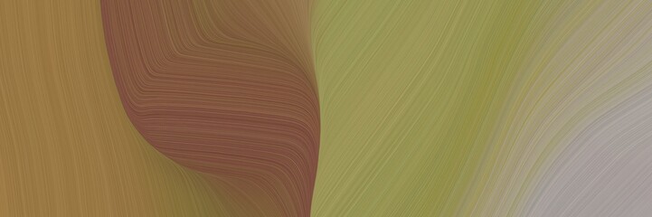 Fototapete - abstract modern horizontal banner with pastel brown, dark gray and old mauve colors. fluid curved flowing waves and curves for poster or canvas
