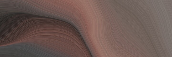 Aufkleber - abstract surreal horizontal header with pastel brown, very dark blue and gray gray colors. fluid curved lines with dynamic flowing waves and curves for poster or canvas