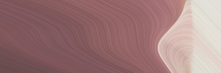 Leinwandbilder - abstract decorative designed horizontal banner with pastel brown, light gray and rosy brown colors. fluid curved flowing waves and curves for poster or canvas