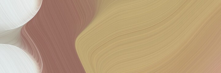Poster - abstract colorful banner design with dark khaki, light gray and pastel brown colors. fluid curved lines with dynamic flowing waves and curves for poster or canvas
