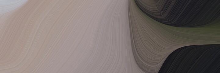 Poster - abstract artistic header with rosy brown, very dark blue and dim gray colors. fluid curved flowing waves and curves for poster or canvas