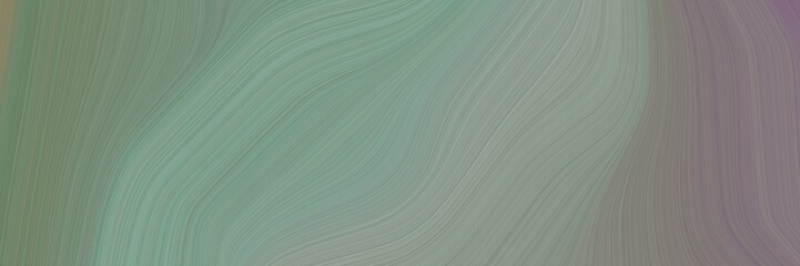 Poster - abstract colorful designed horizontal banner with gray gray, old lavender and dim gray colors. fluid curved flowing waves and curves for poster or canvas