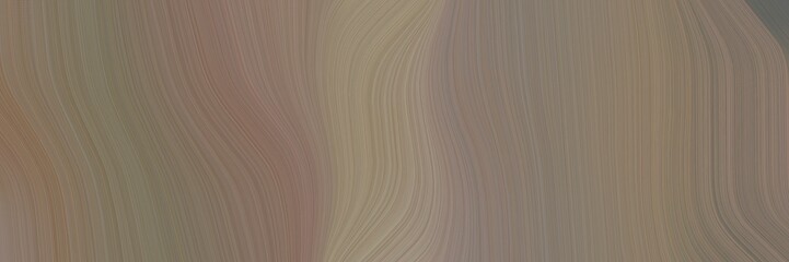 Poster - abstract decorative designed horizontal header with pastel brown, rosy brown and dim gray colors. fluid curved lines with dynamic flowing waves and curves for poster or canvas