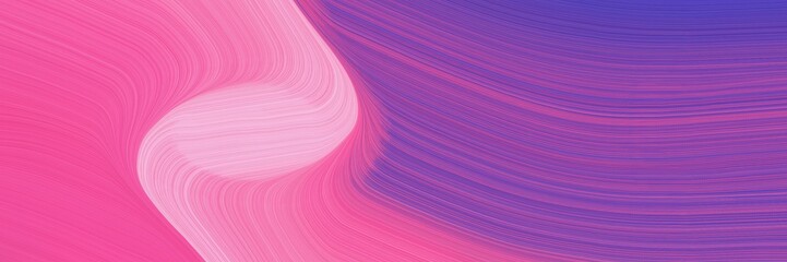 Poster - abstract surreal designed horizontal banner with pale violet red, slate blue and moderate violet colors. fluid curved flowing waves and curves for poster or canvas