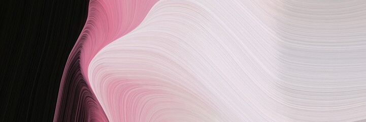Poster - abstract flowing banner design with light gray, black and pastel brown colors. fluid curved flowing waves and curves for poster or canvas
