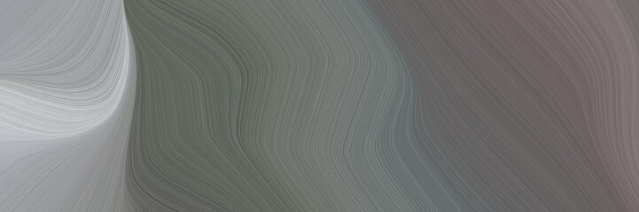 Aufkleber - abstract colorful horizontal banner with dim gray, silver and dark gray colors. fluid curved lines with dynamic flowing waves and curves for poster or canvas