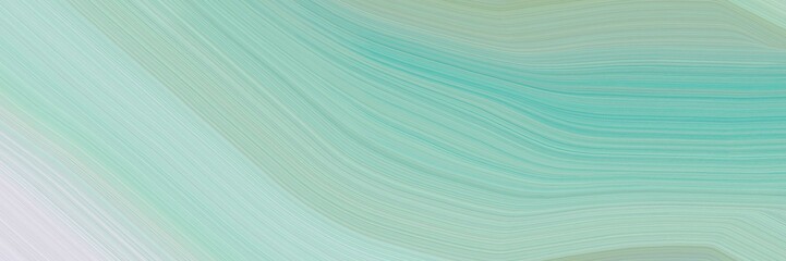Poster - abstract decorative designed horizontal header with pastel blue, medium aqua marine and light gray colors. fluid curved flowing waves and curves for poster or canvas