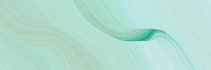 Poster - abstract modern designed horizontal header with powder blue, medium sea green and medium aqua marine colors. fluid curved flowing waves and curves for poster or canvas
