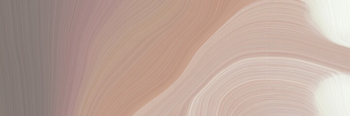 Fototapete - abstract artistic horizontal banner with rosy brown, beige and gray gray colors. fluid curved lines with dynamic flowing waves and curves for poster or canvas