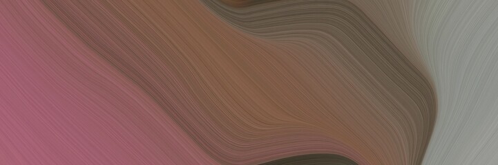 Aufkleber - abstract surreal horizontal header with pastel brown, gray gray and antique fuchsia colors. fluid curved flowing waves and curves for poster or canvas
