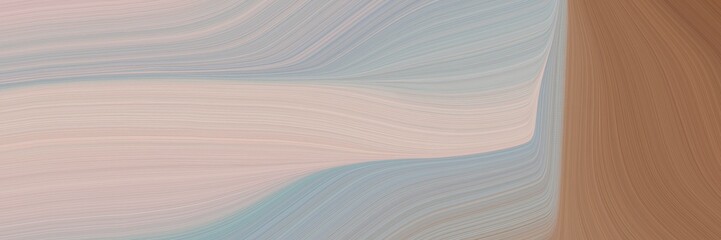 Aufkleber - abstract modern designed horizontal banner with ash gray, pastel brown and rosy brown colors. fluid curved lines with dynamic flowing waves and curves for poster or canvas