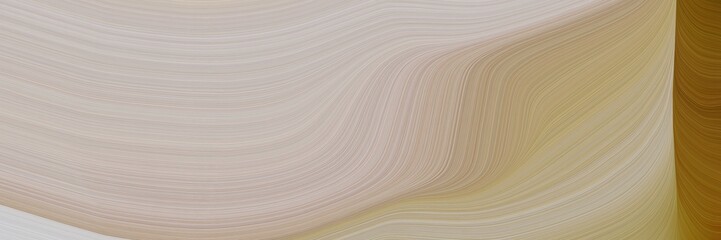 Poster - abstract surreal horizontal header with ash gray, brown and dark khaki colors. fluid curved flowing waves and curves for poster or canvas