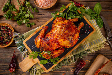 Wall Mural - Grilled fried roast chicken