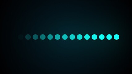 Loading indicator, computer generated. Serial appearance and disappearance of points on the screen. Simple web background, 3d rendering