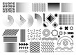 canvas print picture - black set of memphis design elements, memphis geometric simple isolated graphic elements collection for your design projects. isolated circles, waves, dots, gradients on white background.