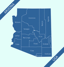 Counties Map Of Arizona Labeled