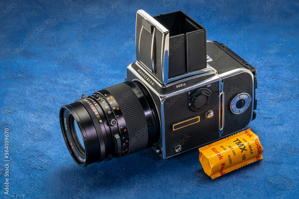Medium format, classic film camera, Hasselblad 500 cw with 150 mm