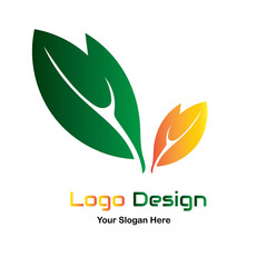 Wall Mural - Vector logo Leaf design in eps 10. Simple  and ready to use.