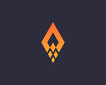 Abstract Rocket Arrow Rhombus Logo Design Template. Creative Modern Icon Sign. Universal Speed Launching Startup Mark Vector Logotype