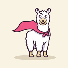 Wall Mural - Cute llama Mascot vector illustration