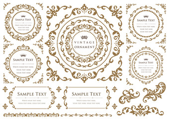 Wall Mural - vector set of vintage design elements