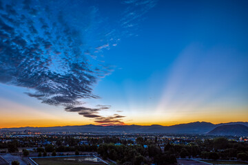 Wall Mural - Reno Sparks Nevada urban area skyline at sunrise.