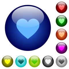 Sticker - Heart card symbol color glass buttons