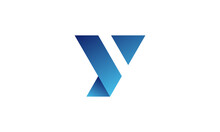 Y Letter Logo Blue Modern Vector Design Template