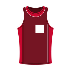 Wall Mural - basketball tank top red color, sport jersey red color, on white background vector illustration design