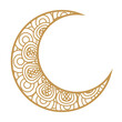 crescent moon golden on white background vector illustration design